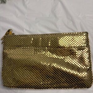 Gold Mesh Clutch Bag Shoulder Strap